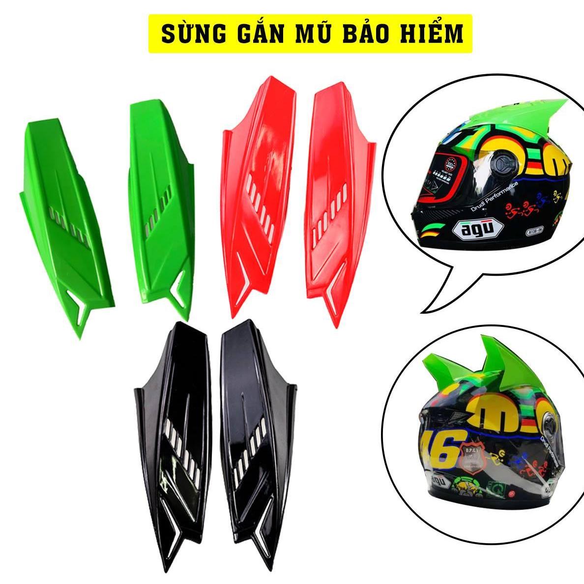 Sừng tai rùa gắn nón 3/4 và nón fullface