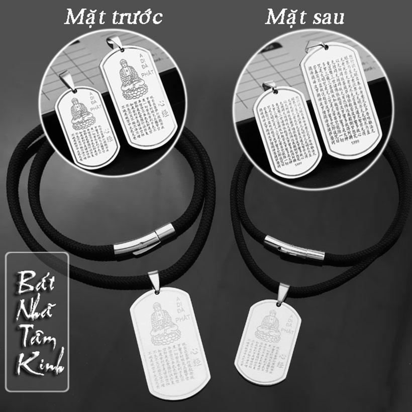 Dây Chuyền Khắc Chú Bát Nhã Tâm Kinh Và Hình Phật - Hợp Tất Cả Mệnh - Tặng Kèm Dây Vải - Có Videos Sản Phẩm Thật