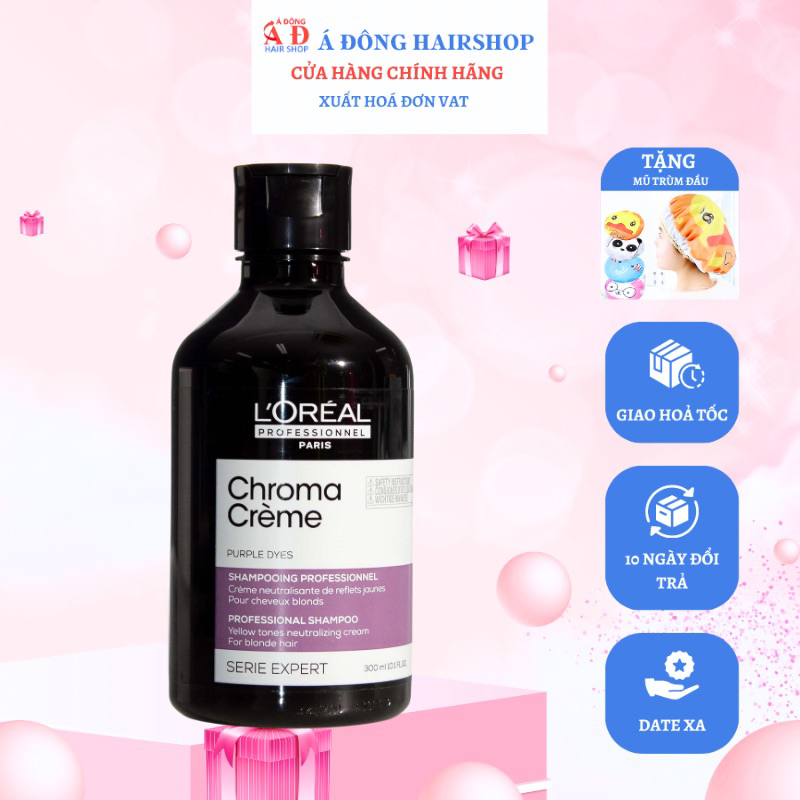 Dầu gội tím khử vàng loreal chrome creme purple dyes shampoo new
