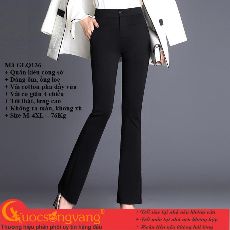 Quần tregging lưng cao quần nữ ống loe GLQ136 Cuocsongvang