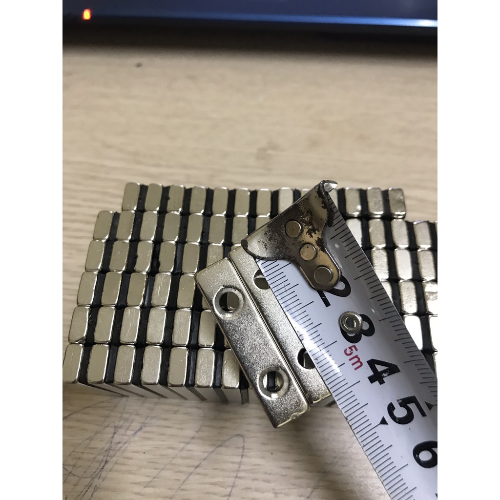 Nam châm trắng chữ nhật 2 lỗ 40×10×5mm, nam châm siêu mạnh