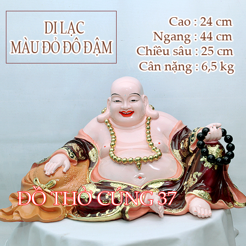 [ MÀU ĐỎ ĐÔ ĐẬM ] TƯỢNG PHẬT DI LẠC [ BỘT ĐÁ + COMPOSITE ]