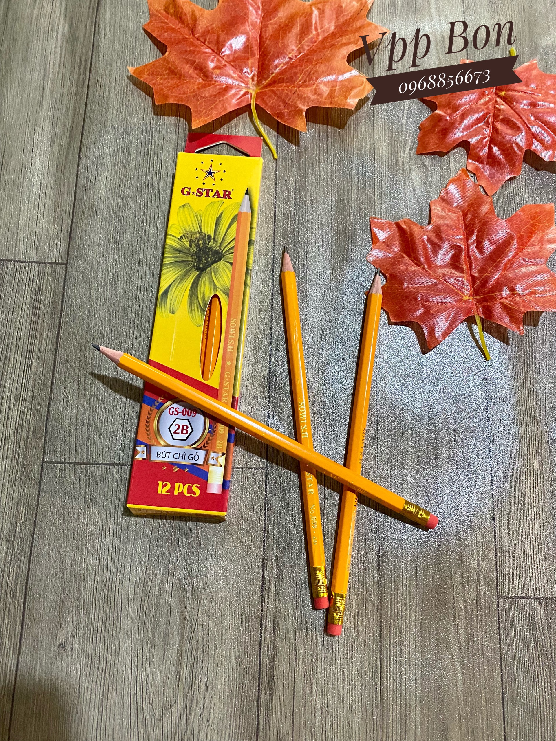 BÚT CHÌ 2B THÂN VÀNG GSTAR (12 cây/hộp)