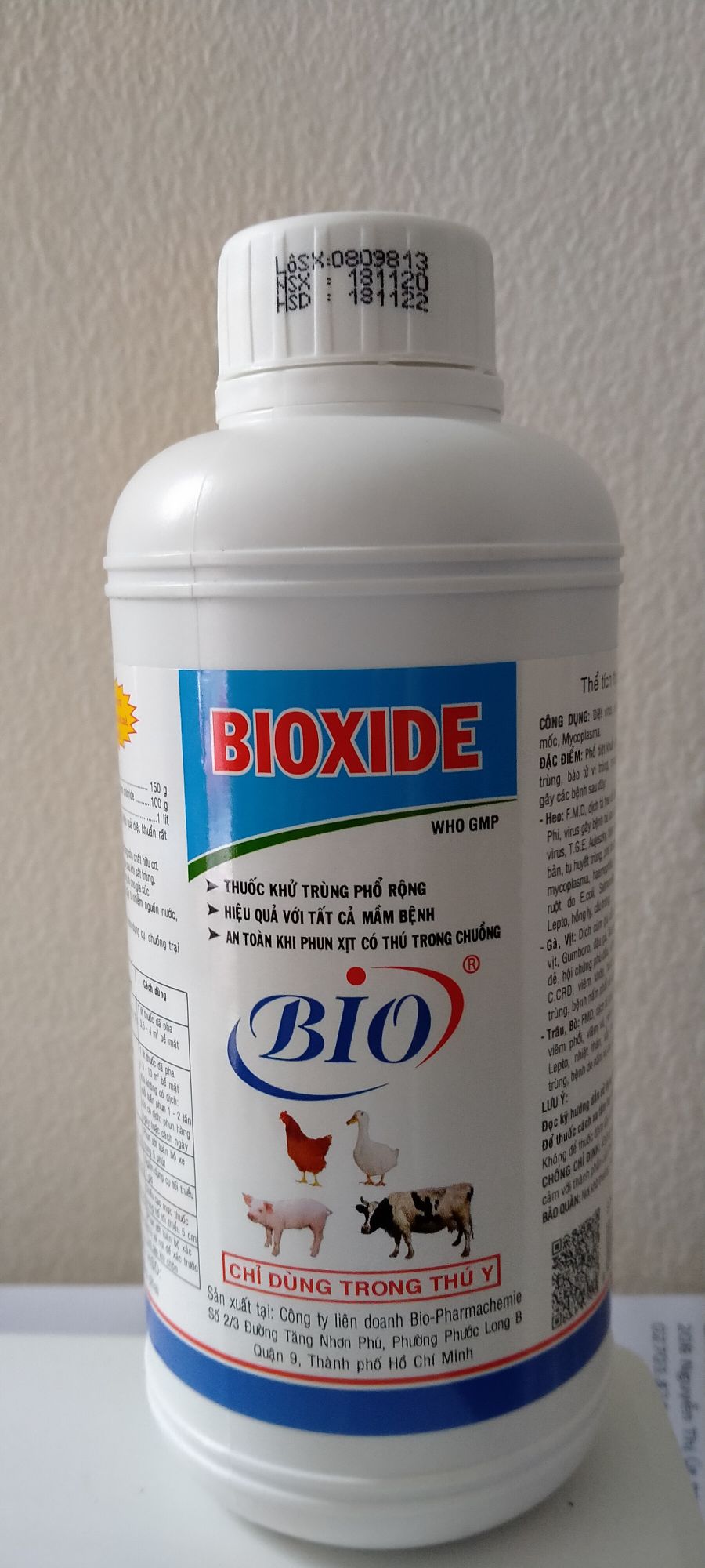 sát trùng chuồng trại chăn nuôi bioxide 500ml