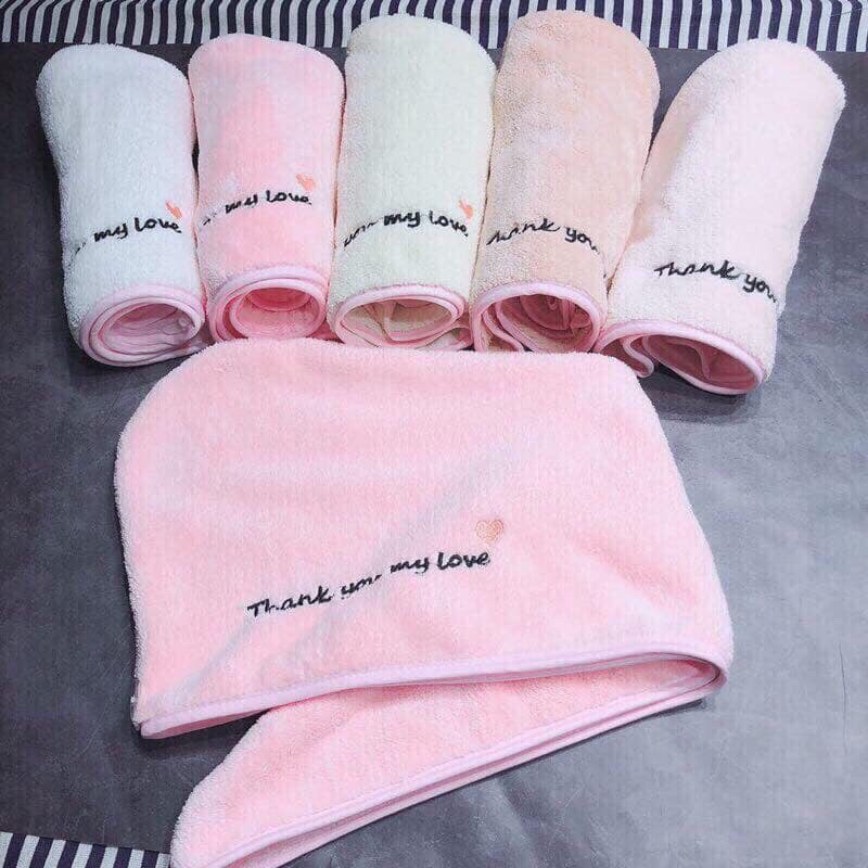 Khăn Quấn Tóc Sợi Microfiber Thấm Hút Siêu Tốt
