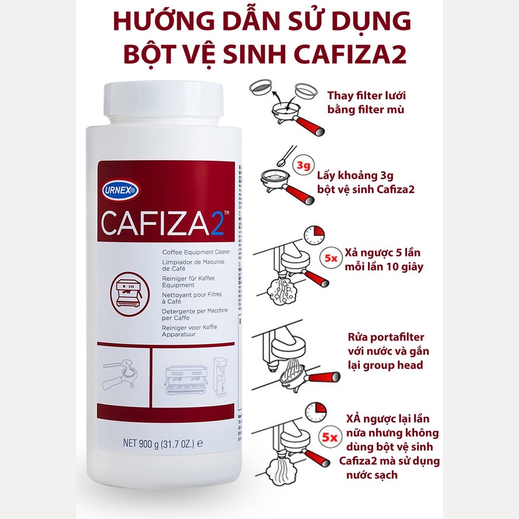 Viên Nén Và Bột Vệ Sinh Máy Pha Cà Phê Urnex Cafiza
