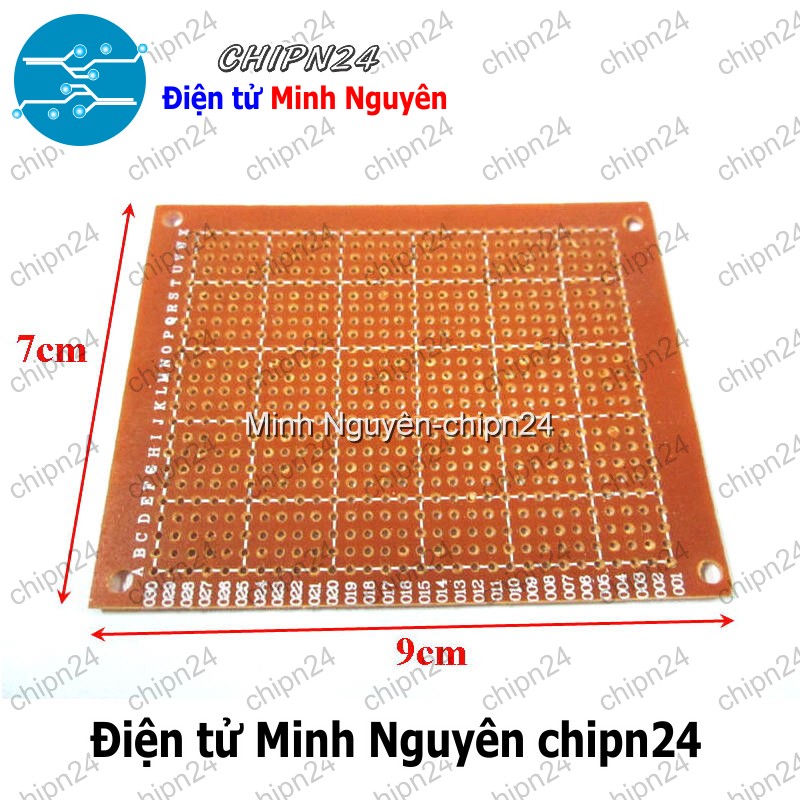 [1 tấm] Testboard 1 mặt thường 7x9cm (Board đồng đục lỗ PCB, Testboard cắm hàn) - HH000566
