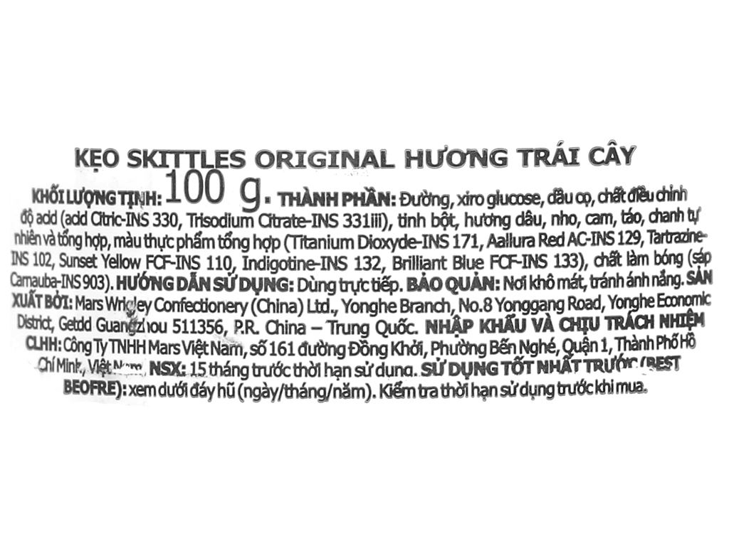 Kẹo trái cây Skittles Original hũ 100g