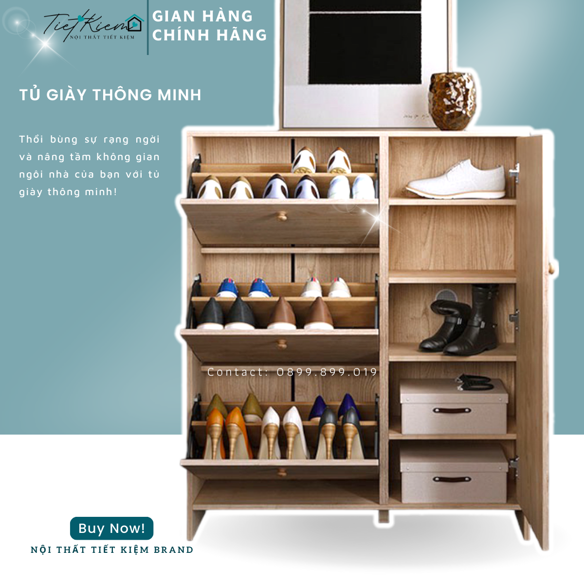 Tủ để giày thông minh gỗ KG017