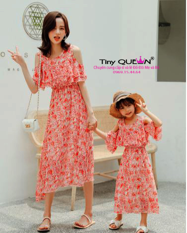 Đầm đôi mẹ và bé cao cấp phong cách Hàn Quốc. MS13.
