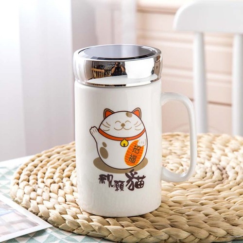 Combo 2 Ly sứ giữ nhiệt cao cấp – ly sứ nắp gương – ly uống nước có chức năng giữ nhiệt - cốc ly sứ giữ nhiệt cao cấp có nắp đậy soi gương – ly uống nước – đồ dùng uống nước – ly uống nước văn phòng – nhiều họa tiết đẹp mắt