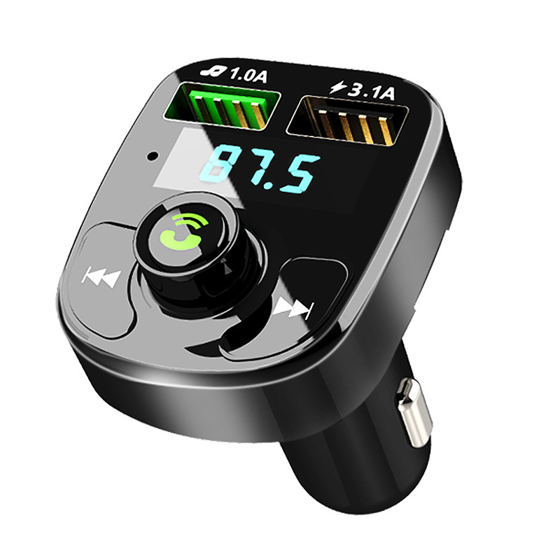 Car Bluetooth FM receiver AUX car wireless FM transmitter adaptive FM hands-free car MP3 player Bluetooth 5.0 radio audio receiver dual USB charger