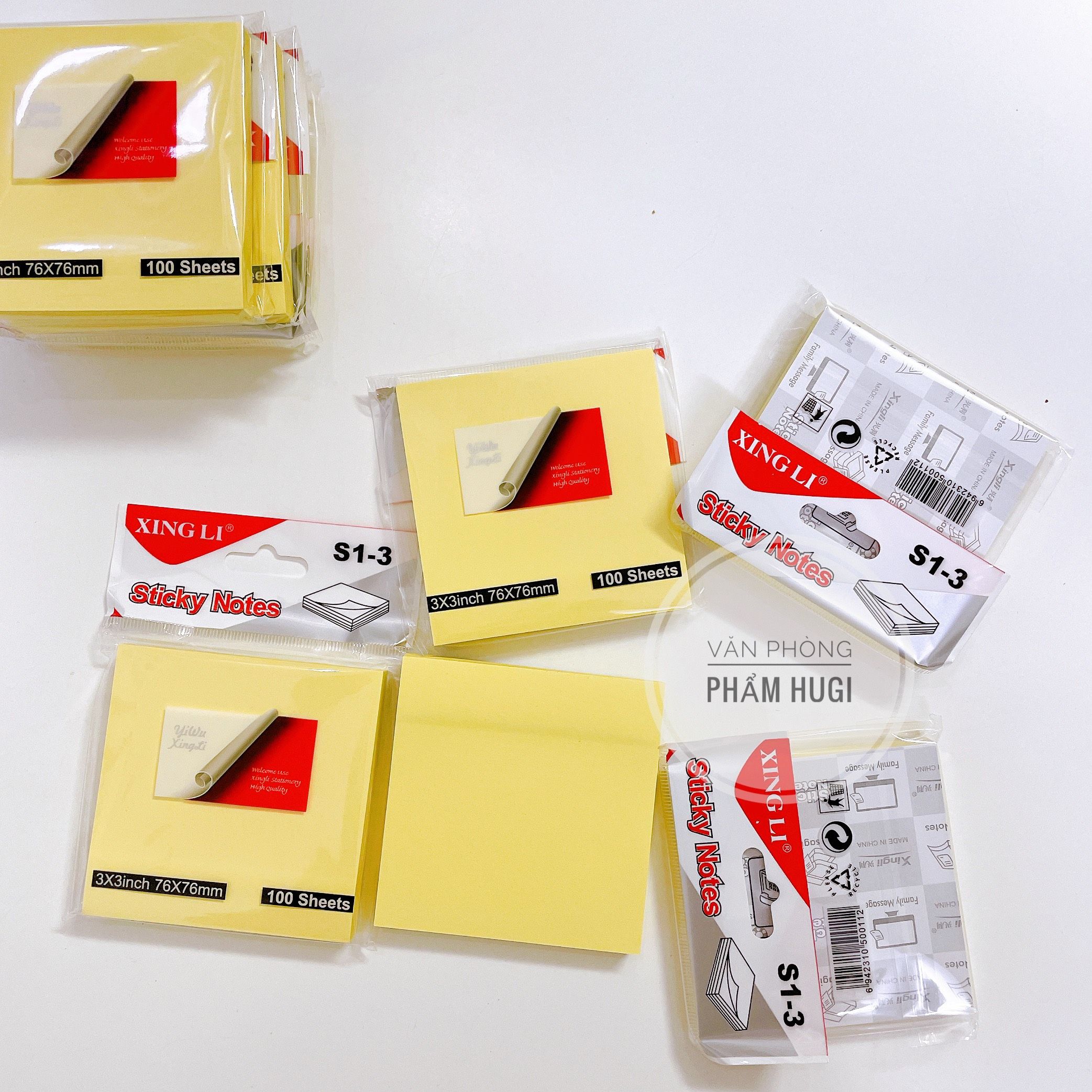 Giấy notes vàng hình vuông (76x76mm) xấp gồm 100 tờ