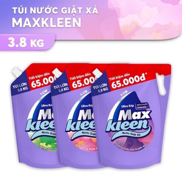 TÚI NƯỚC GIẶT XẢ MAXKLEEN 3.8KG