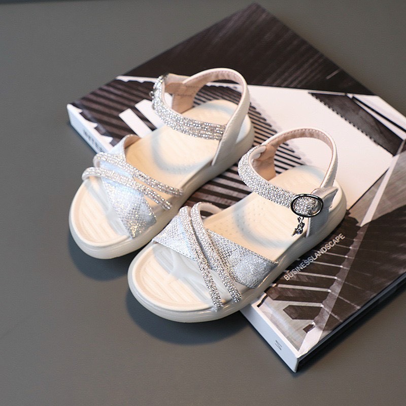 Giày Sandal quai chéo lấp lánh cho bé gái