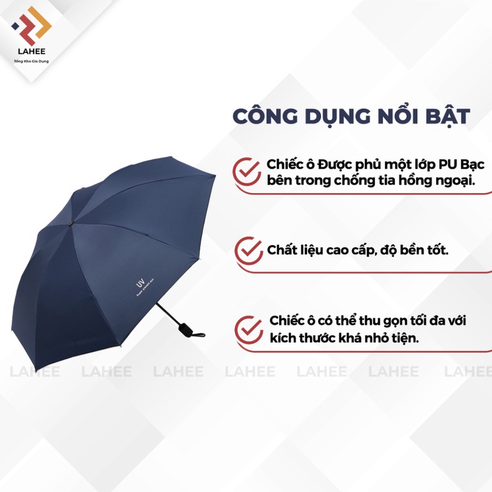 Ô Gấp Gọn Phủ Lớp Chống Tia UV, Dù Che Nắng, Che Mưa Ngoài Trời Cầm Tay Cao Cấp Chính Hãng - Ô Uv Nhỏ Gọn Tặng Kèm Túi Đựng Ô