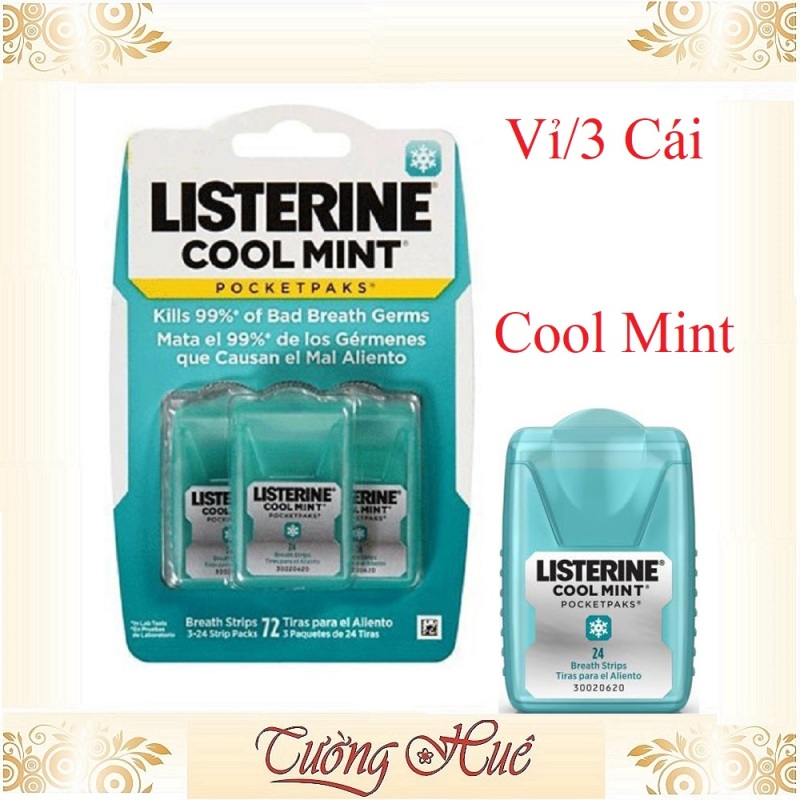 Ngậm Thơm Miệng Listerine Cool Mint Pocket Paks - Vỉ/3 Cái