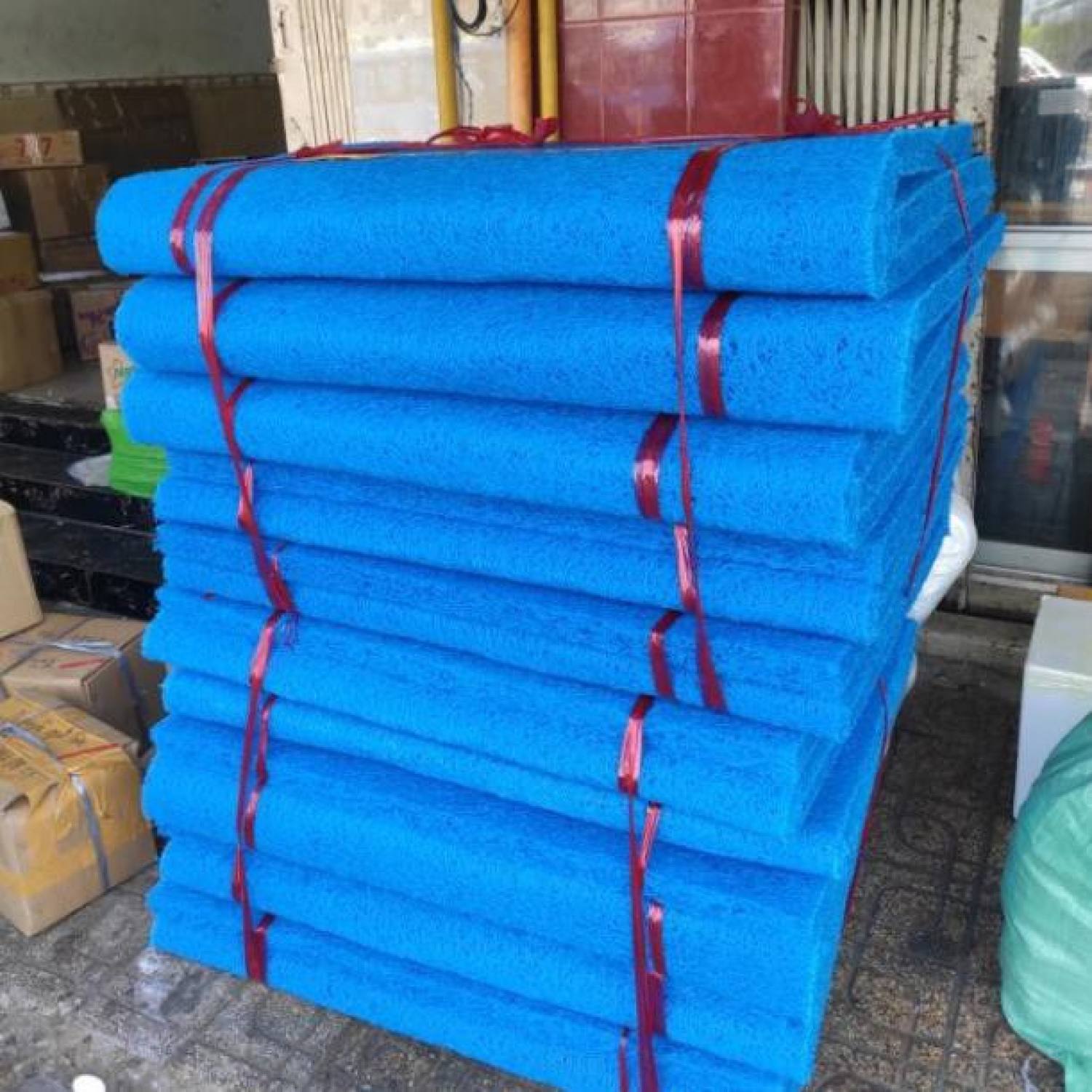 Jmat không keo kt 200cm x 100X4cm lọc hồ cá, Bùi nhùi lọc nước hồ koi, bể cá cảnh