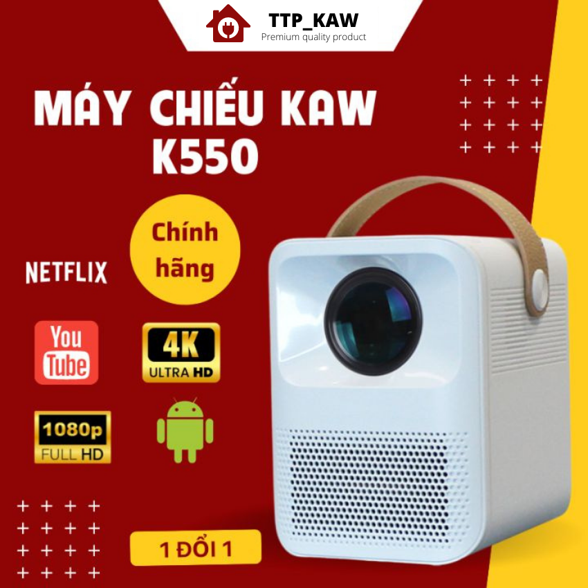Máy Chiếu Cho Điện Thoại, Máy Chiếu Project Mini, Máy Chiếu Mini, Máy Chiếu Không Cần Màn Chất Lượng Cao, Máy Chiếu KooGold Kết Nối Wifi, Âm Thanh Chân Thực, Hình Ảnh Sắc Nét, Độ Phân Giải Cao, Ảnh To Và Rộng - Bảo Hành 1 Đổi 1
