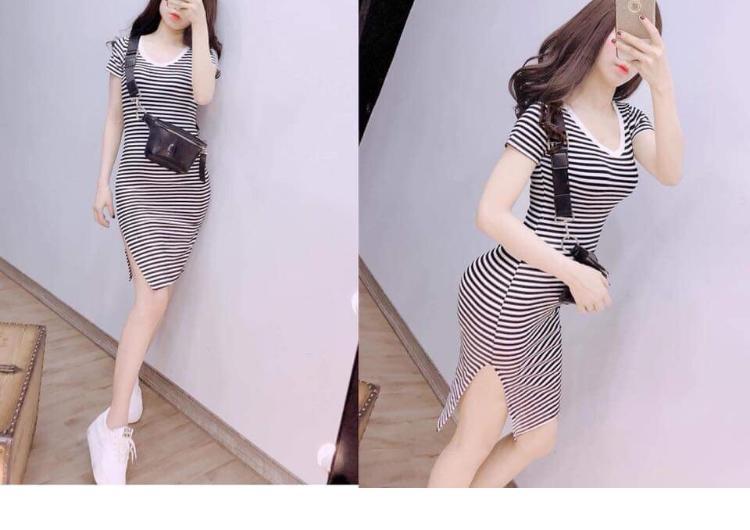 [HCM]Đầm Body Xẻ Tà Free Size Thời Trang PT Shop