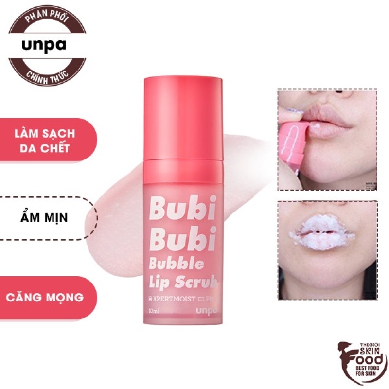 Tẩ Bào Chết Sủi Bọt Cho Môi Unpa Bubi Bubi Bubble Lip Scrub 10ml giá rẻ