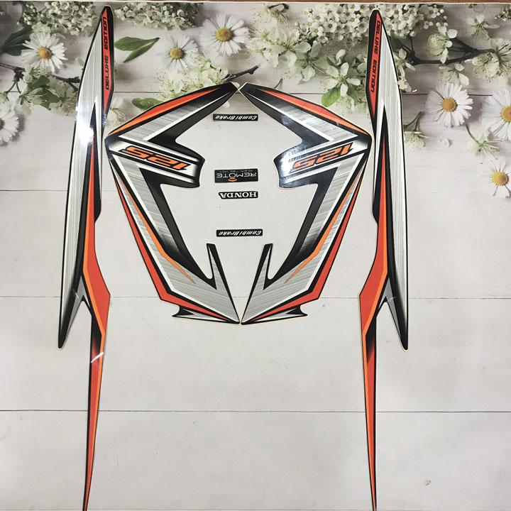 Bộ tem màu Cam Đen  dán xe máy Airblade 125 đời 2013-2014