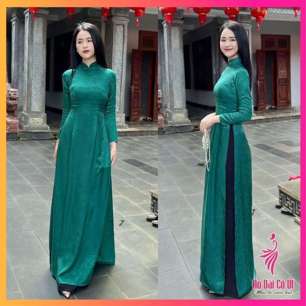 Bộ áo dài gấm tơ truyền thống cao cấp