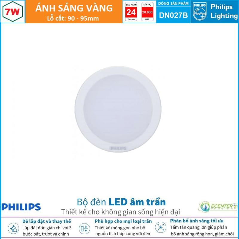 Đèn Led Âm trần 7W Philips Downlight DN027B LED6 D90 ( Ánh Sáng Vàng & Trung Tính & Trắng)