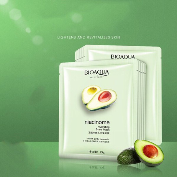 Combo 10 mặt nạ bơ Bioaqua cung cấp vitamin giúp da trắng sáng mịn màng nhập khẩu