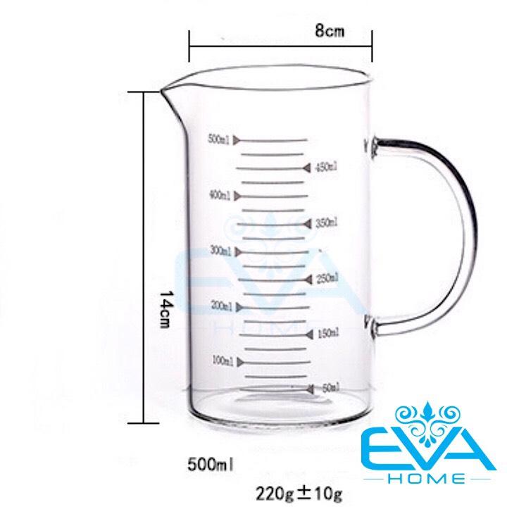 [HCM]Ly Thuỷ Tinh Chia Vạch Đo Lường 500 Ml