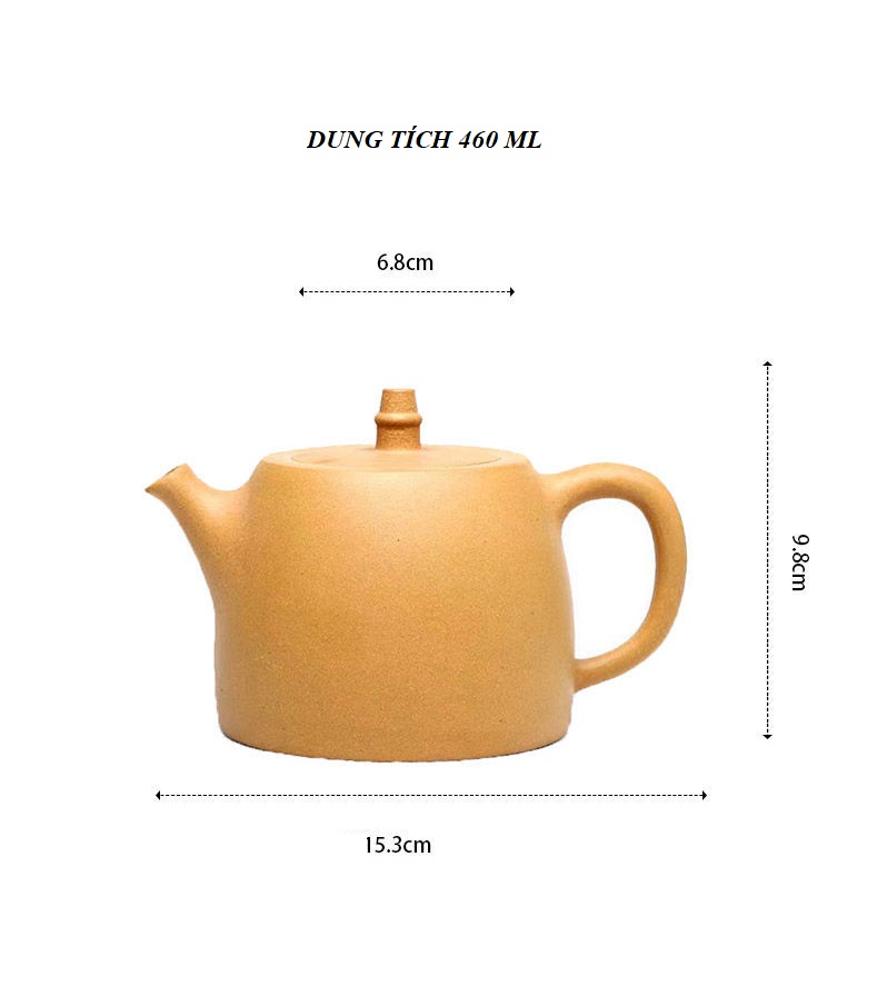 Ấm Tử Sa Nghi Hưng Hán Đạc 460 ml (Đoạn Nê, Lọc tổ ong)