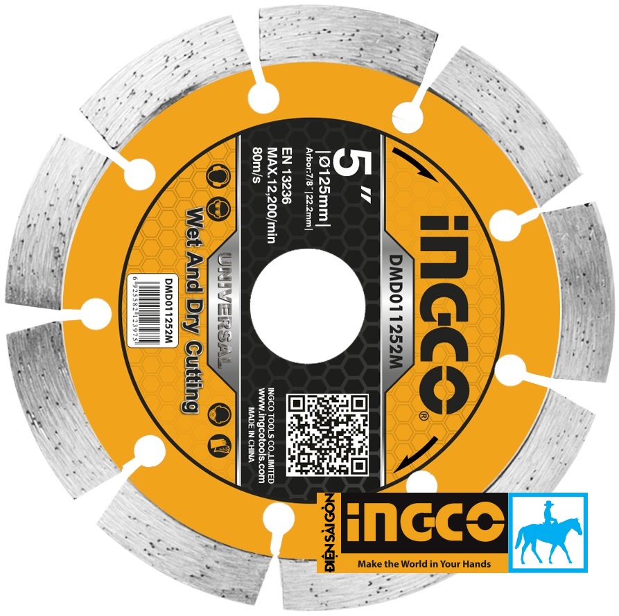Đĩa cắt gạch khô 125mm 5inch wet and dry cutting ingco dmd011252m