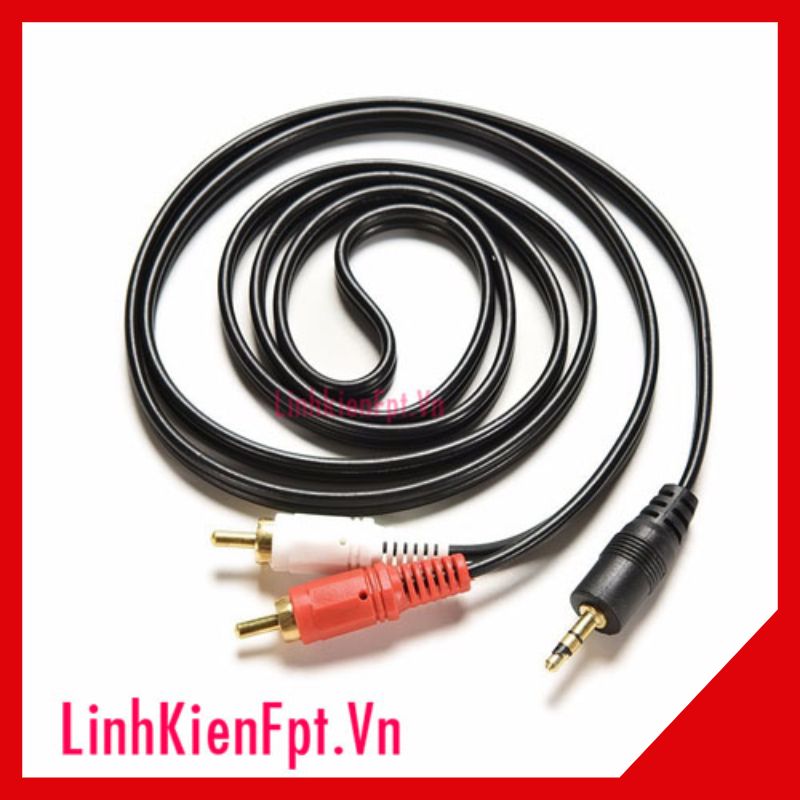 Dây cáp âm thanh 3.5mm to av 2 rca audio
