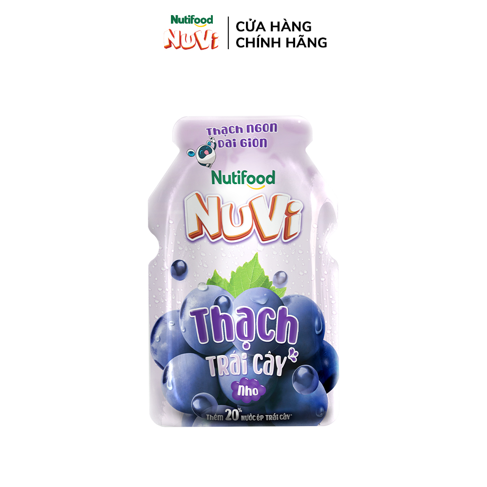 Thùng 24 Túi Thạch Trái Cây NuVi Vị Nho 110ml