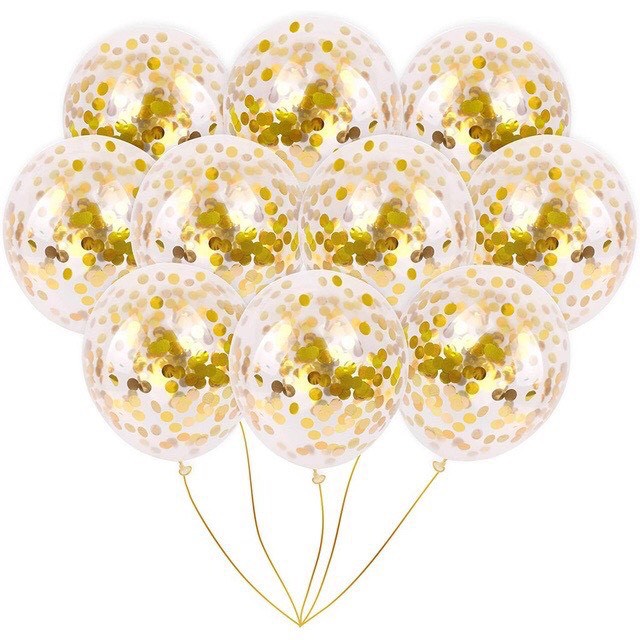 Set 10 bóng sequin ( bóng trong suốt rắc nhũ)
