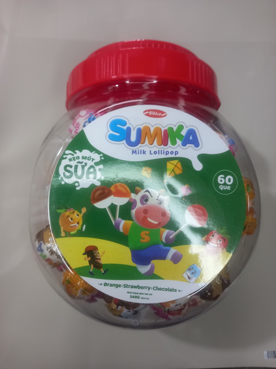 Kẹo mút Sumika Mix vị (Sữa cafe- sữa dâu- sữa cam) - Bibica