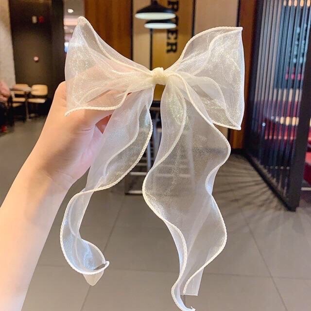 [HCM]Cột tóc nơ lượn sóng chất voan  Cột tóc nơ vải voan dịu dàng