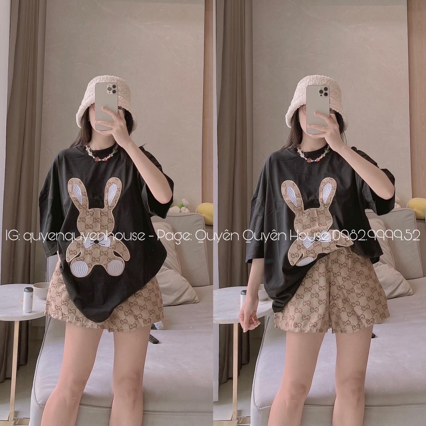 Set Bộ Đồ Nữ Áo Thun GC + Quần GC Đùi