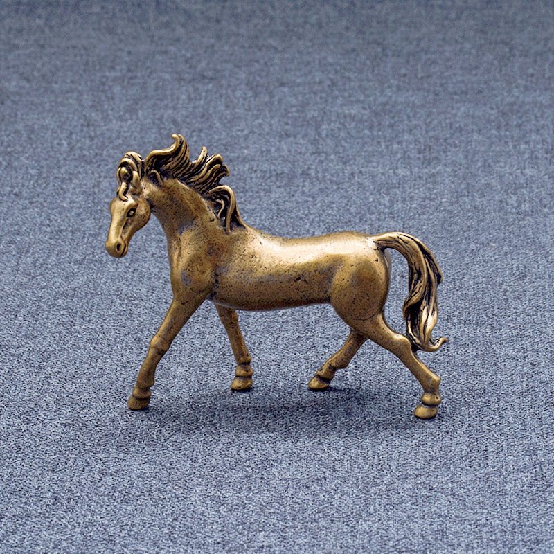 Tượng Nhỏ Bằng Đồng Hình Ngựa (Kích Thước: 6.4 x 5.1cm)
