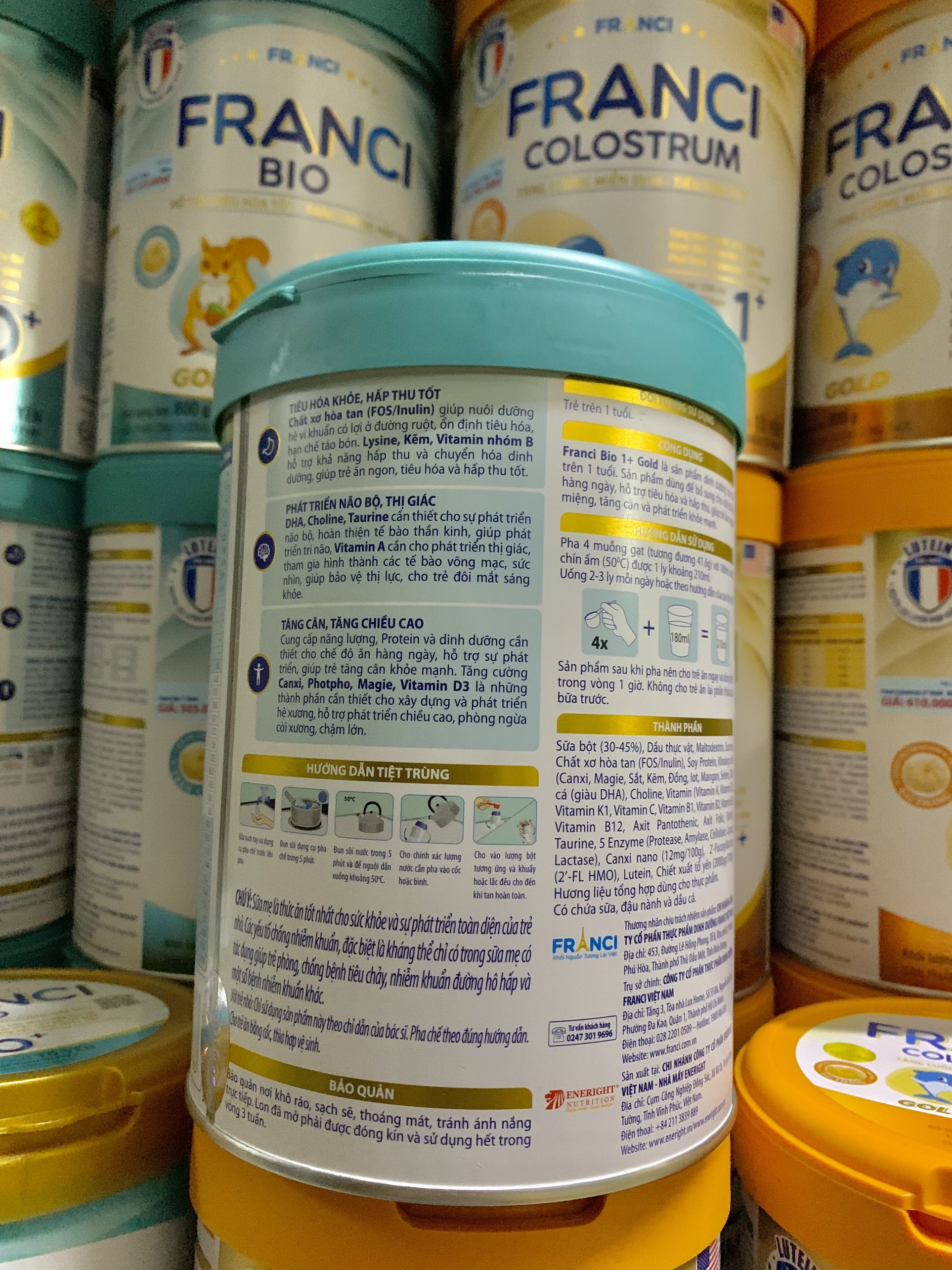[HỖ TRỢ TIÊU HOÁ TỐT] Sữa Bột FRANCI BIO GOLD 1+ Hộp 800G