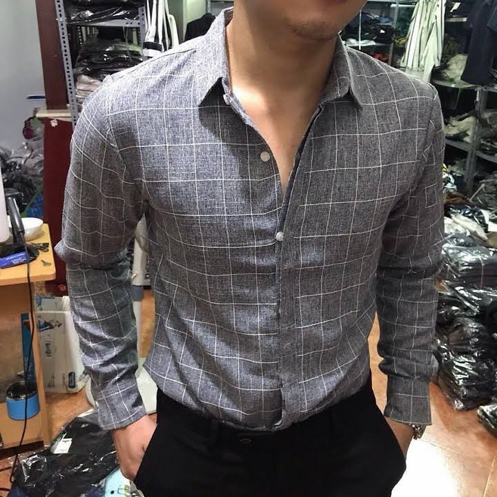 Áo Sơ Mi Nam Kẻ BBR cổ bẻ dài tay Cao Cấp