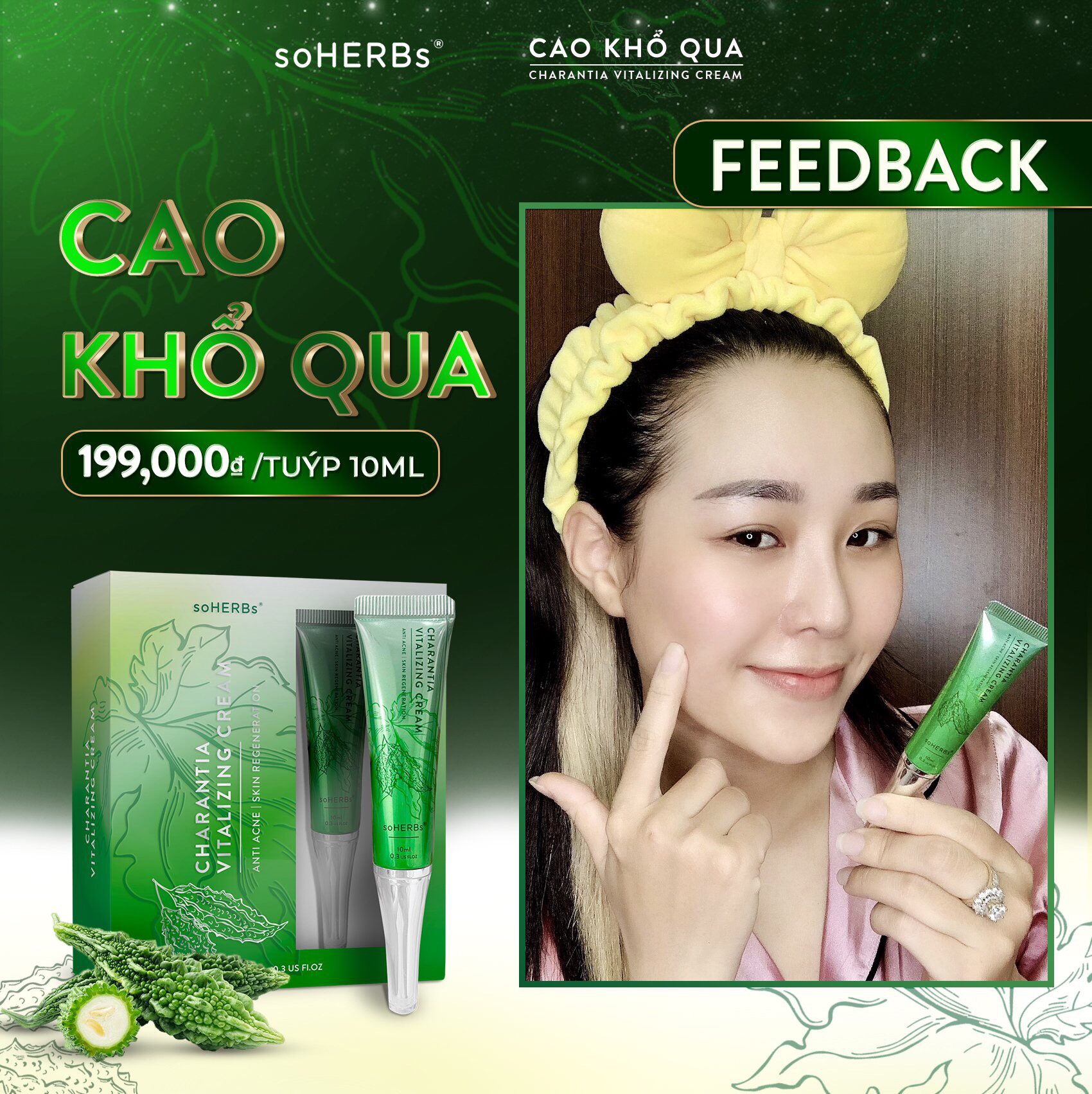 [HCM]CAO KHỔ QUA SOHERBS Da Mụn 10ml