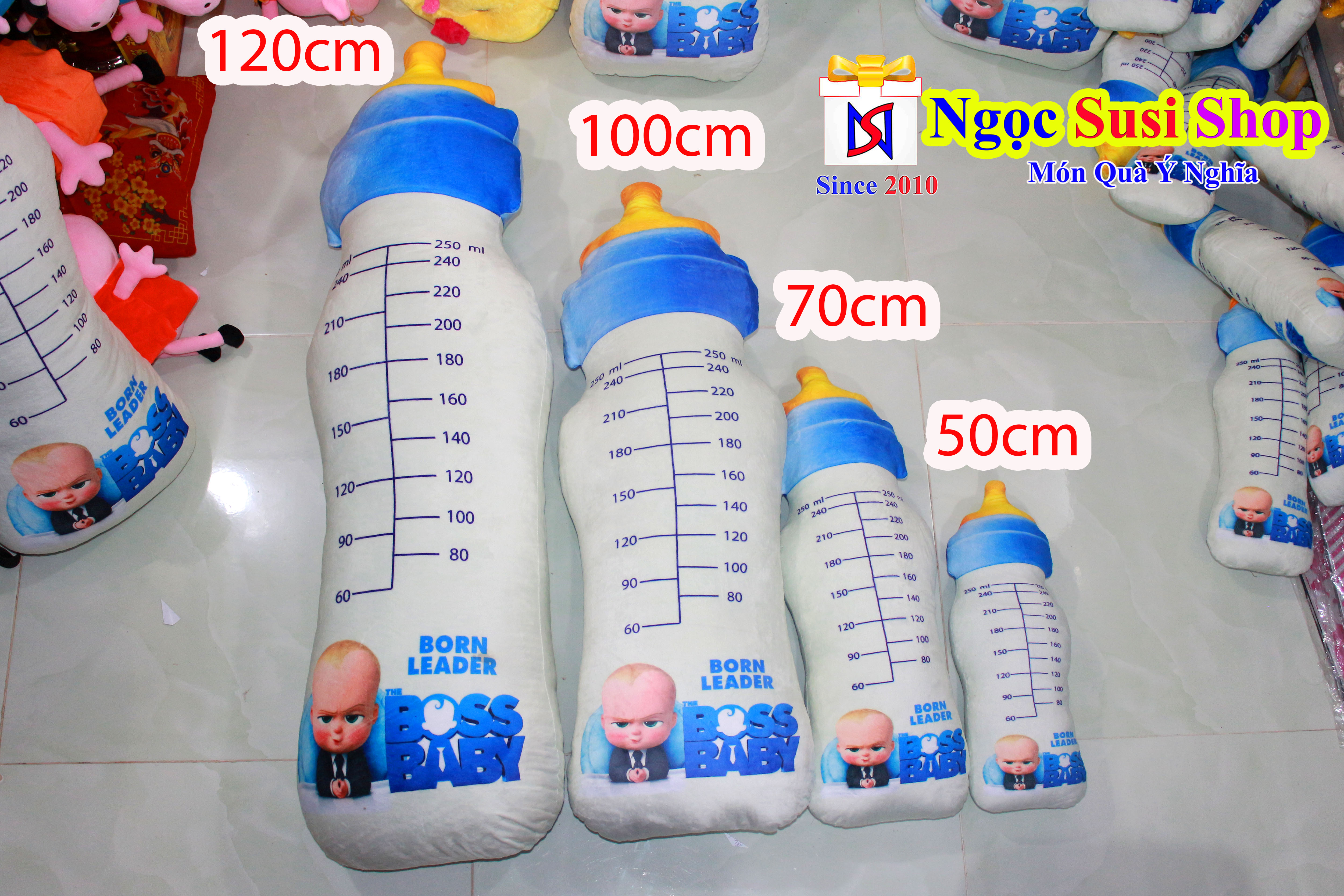 THÚ BÔNG GỐI ÔM BÌNH SỮA 3D SIÊU TO [ MUA CHỌN SIZE]