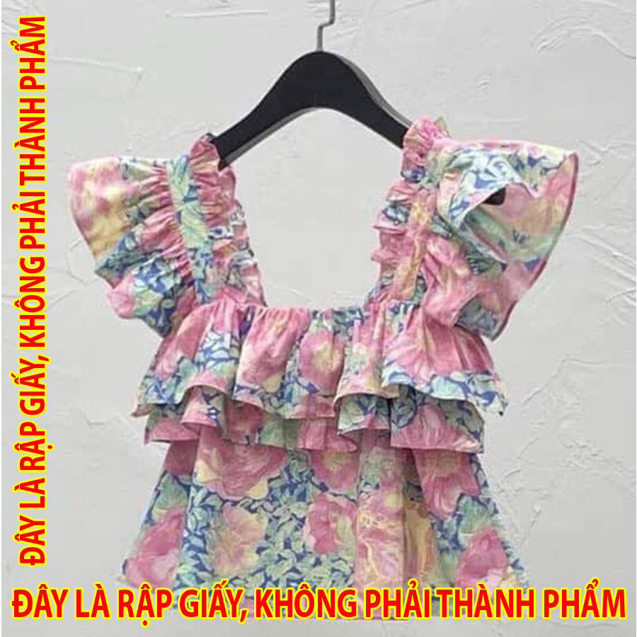Rập giấy ww068 - áo dây nhún bèo cánh tiên - adult