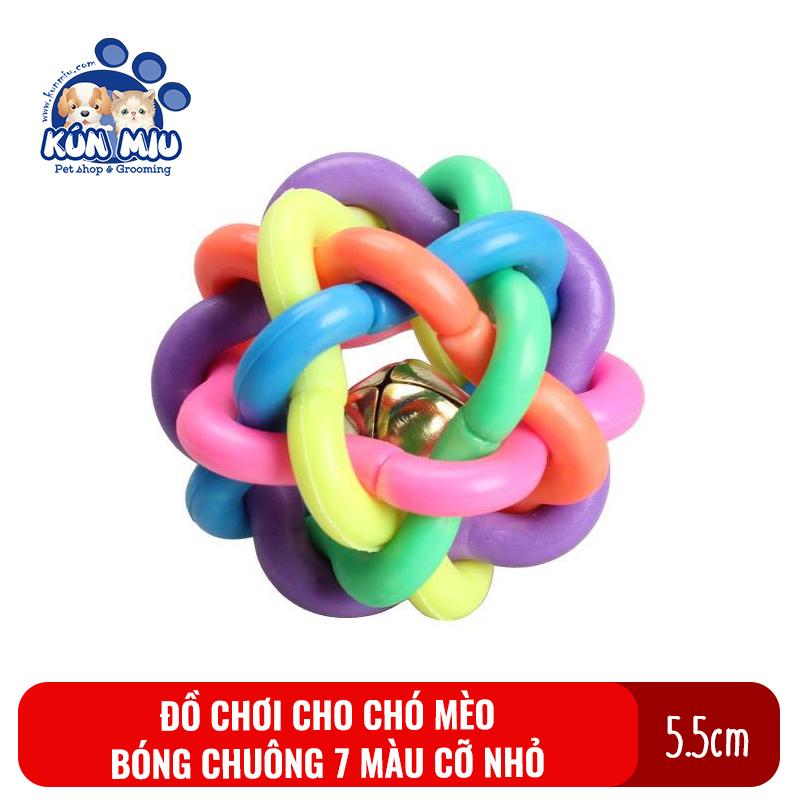 [Hoàn Tiền 10%] Đồ chơi bóng chuông cao su 7 màu cho chó mèo cỡ nhỏ Kún Miu
