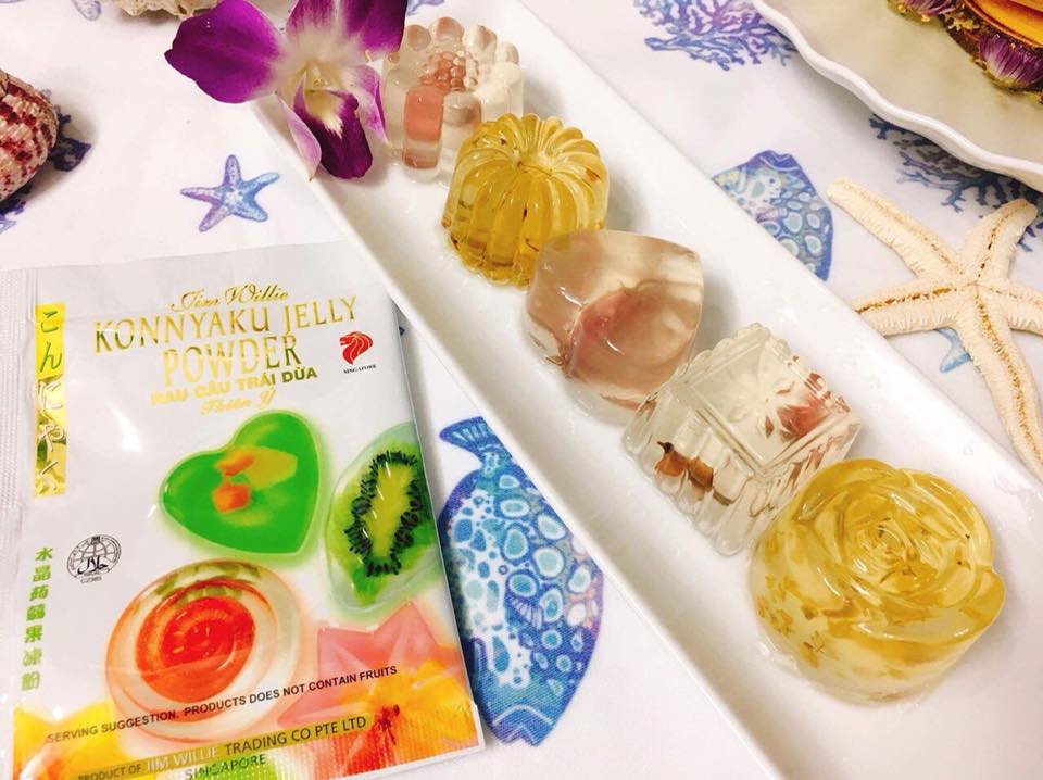 [HCM]Bột Rau Câu trái dừa Singapore Jelly Thiên Ý - 12 gói/Hộp