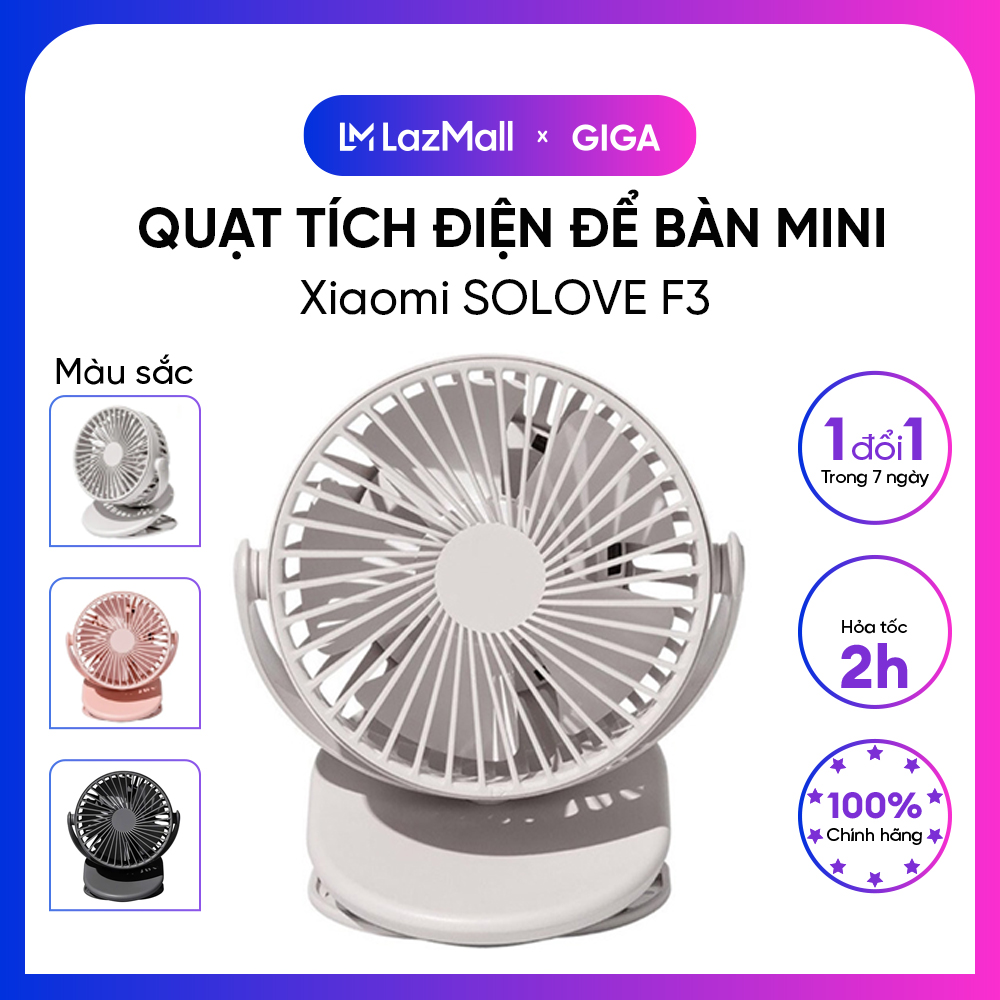 Quạt tích điện để bàn mini Xiaomi SOLOVE F3