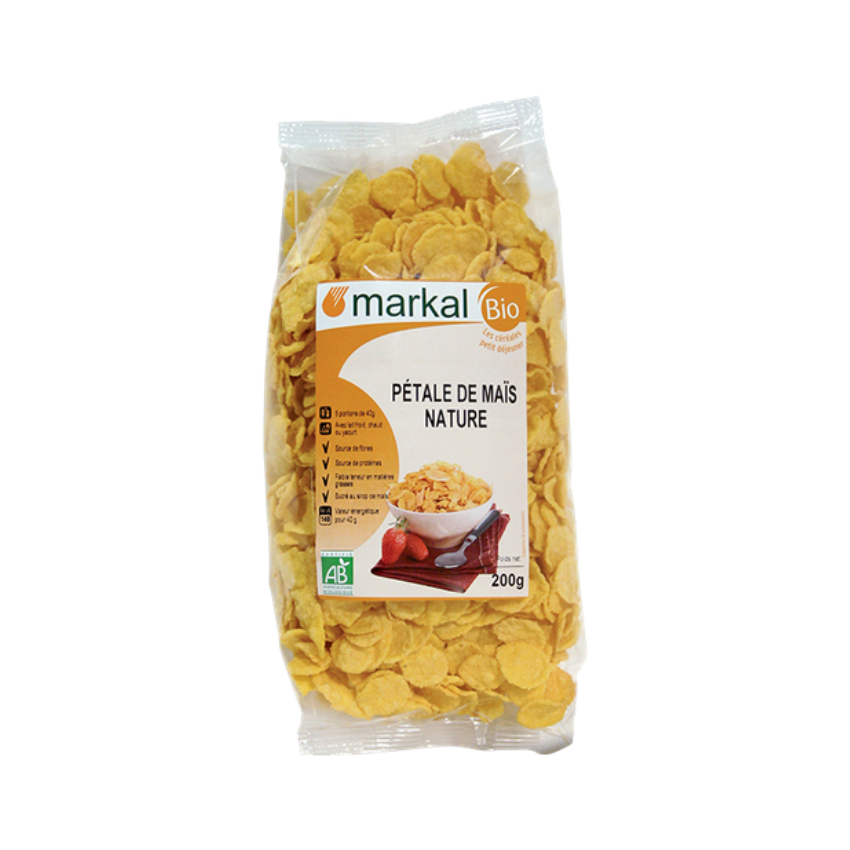 Ngũ cốc hữu cơ bắp (ngô) cán dẹp Markal 200g