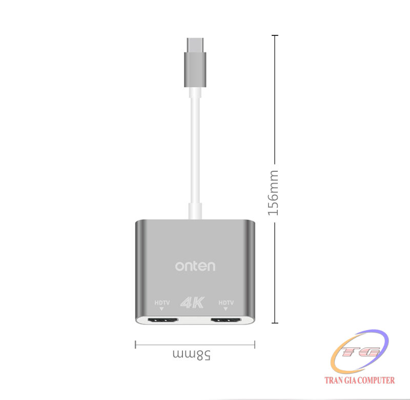 Cáp USB Type C ra 2 cổng HDMI ONTEN OTN-9175B