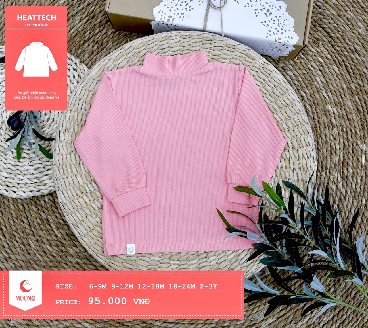 [MOON] Áo giữ nhiệt bé trai / bé gái (Sz 9m-3y)